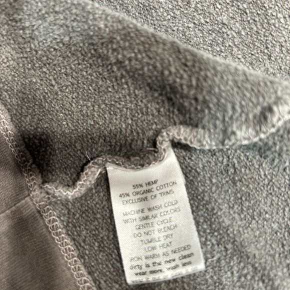 Toad&Co taupe hemp organic cotton long open hooded cardigan XL - Picture 4 of 10